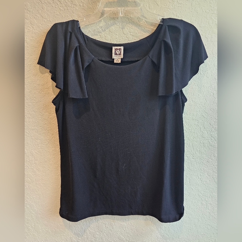 Anne Klein Essential Ruffle Sleeve Top size Small